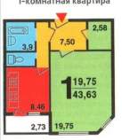 Цена на 1-комнатную квартиру , фотография 1