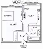 Цена на 1-комнатную квартиру , фотография 1